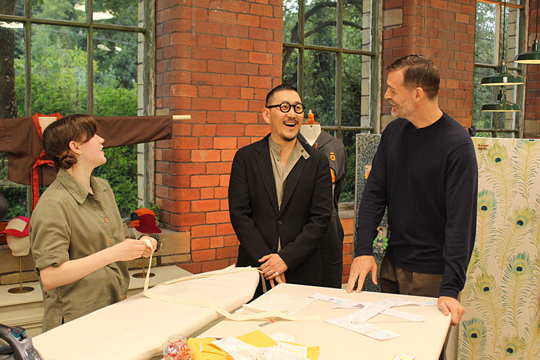 The Great British Sewing Bee set with sewing machines and mannequins