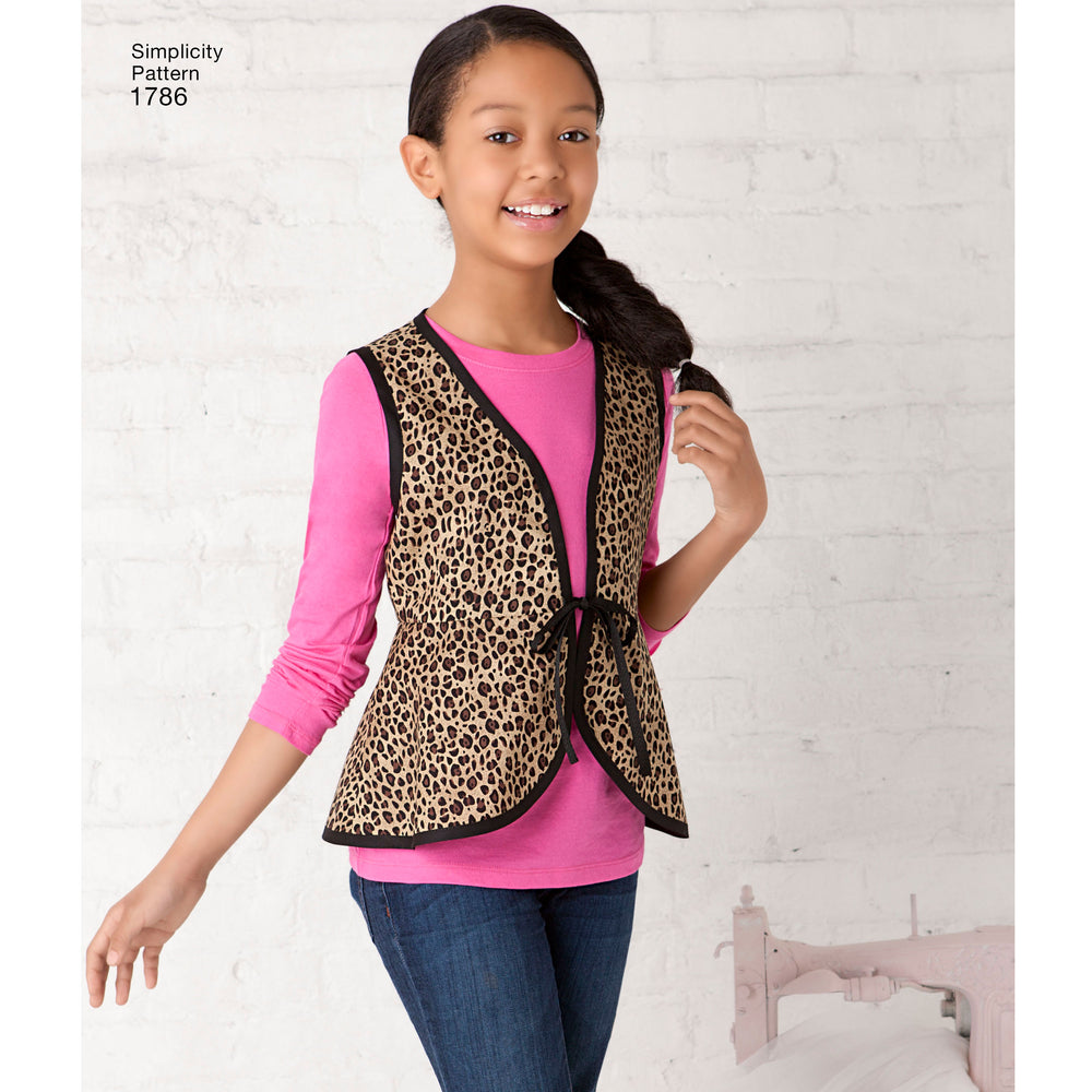 Simplicity Child/Teens Gilet and Skirt S1786