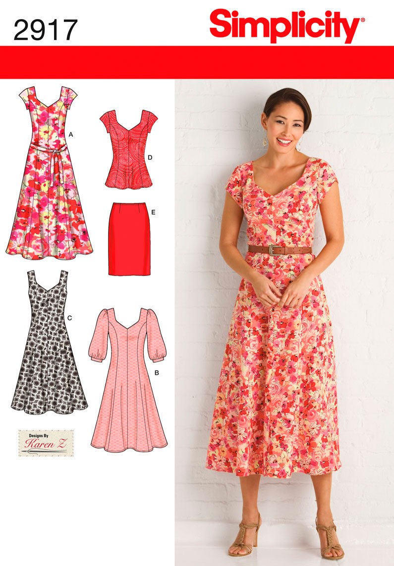 Simplicity Dress, Top and Skirt S2917