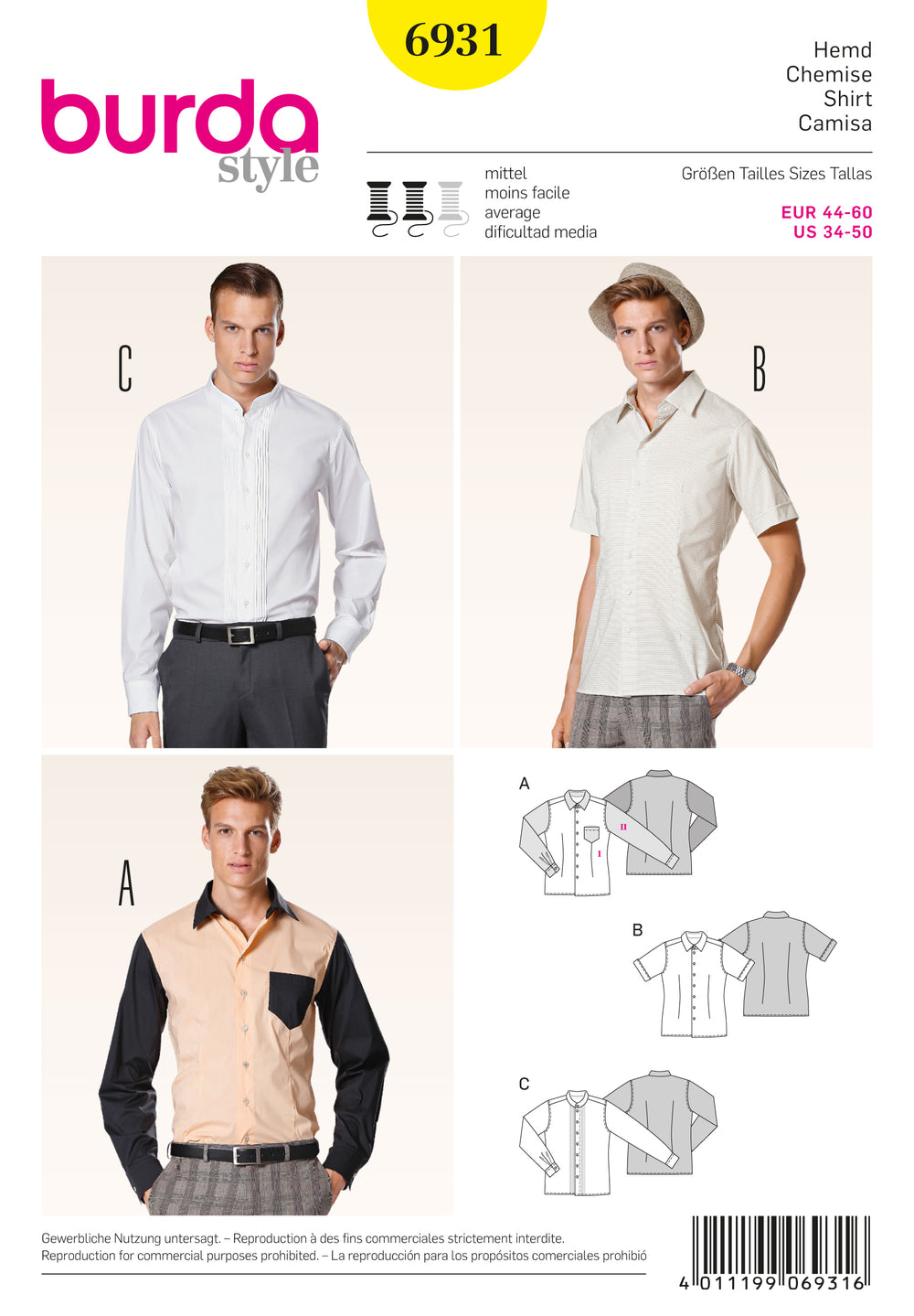 Burda Men's Shirts 6931
