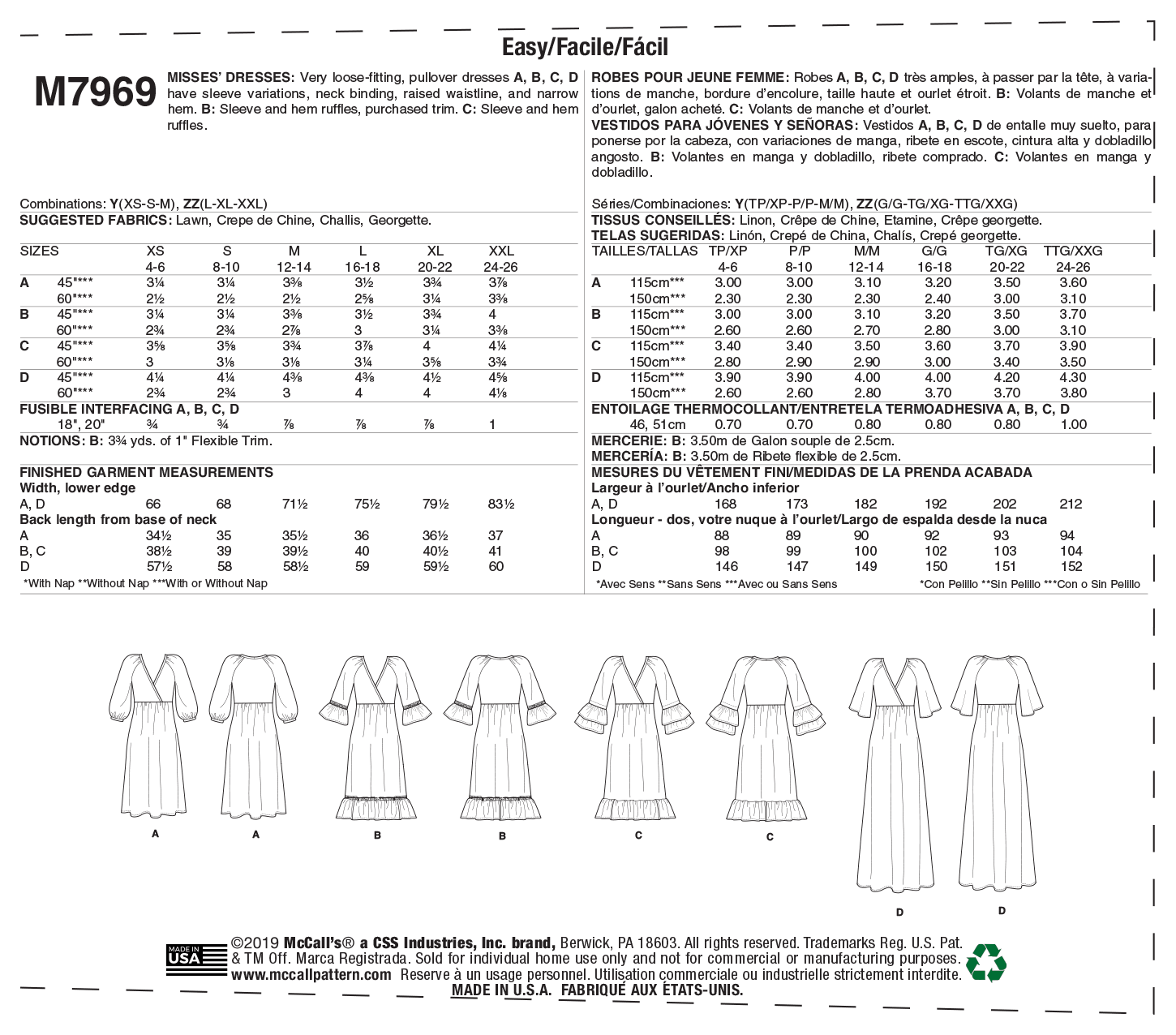McCalls Dresses M7969