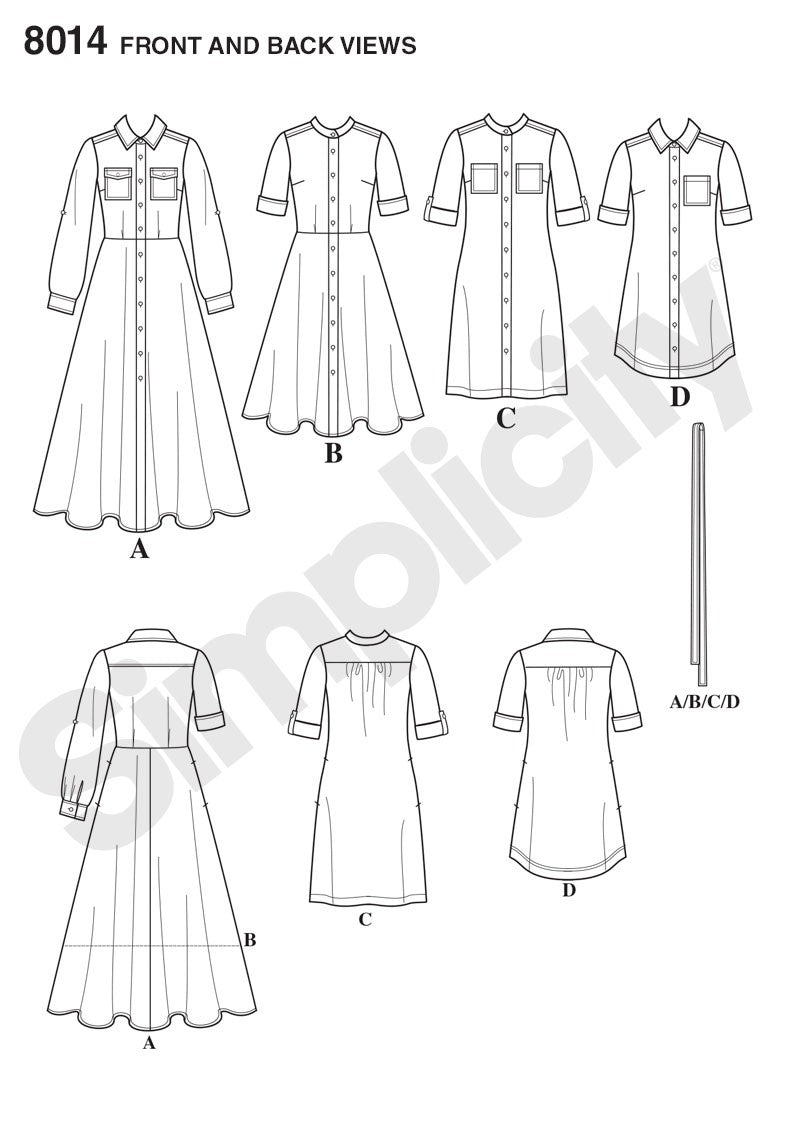 Simplicity Vintage Shirt Dress S8014