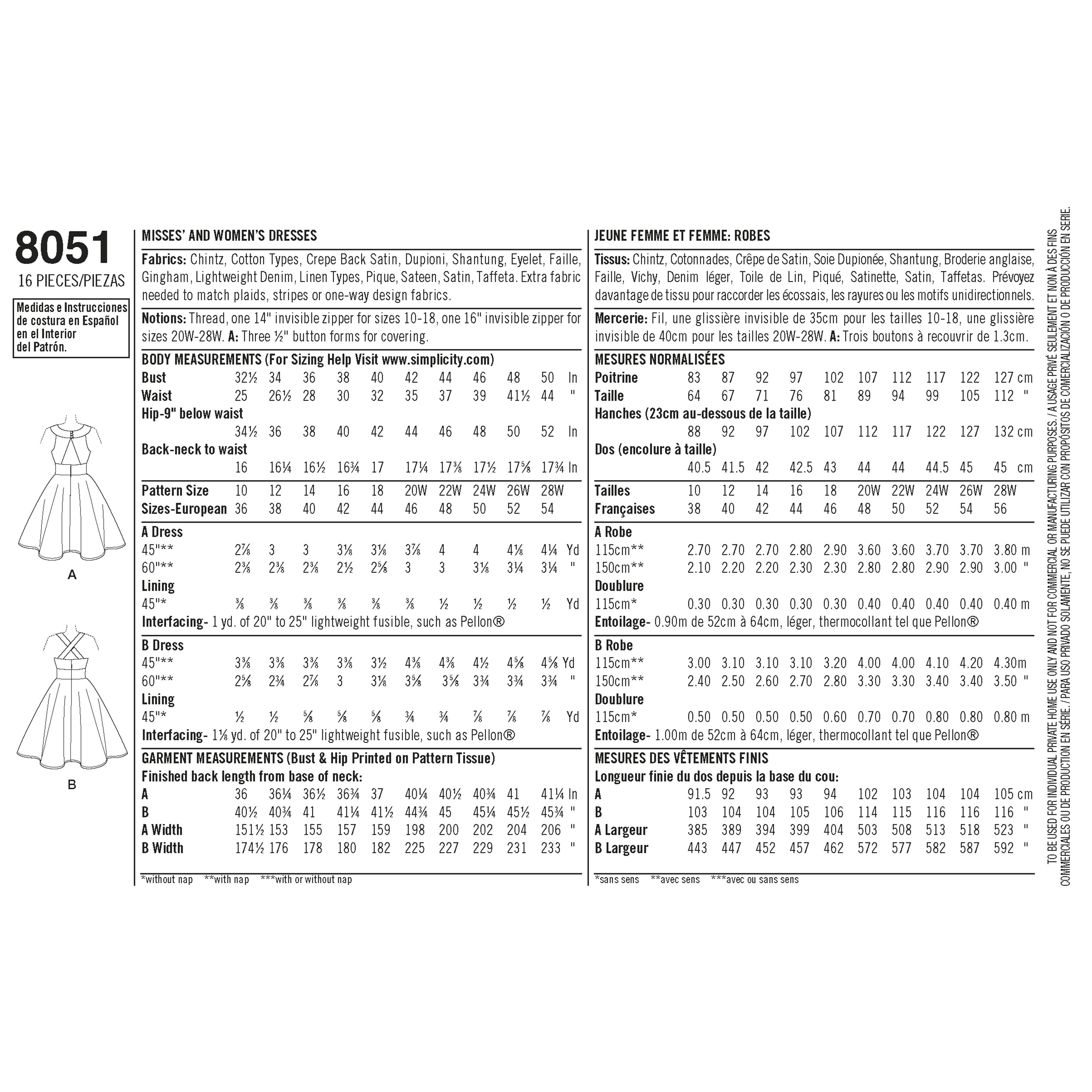 Simplicity Vintage Dresses S8051