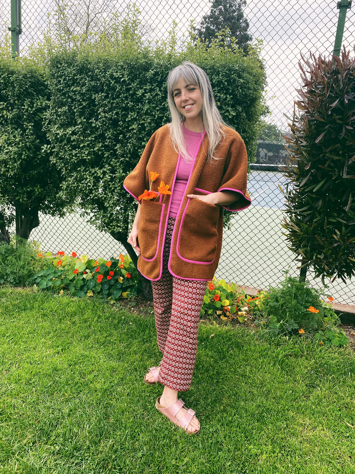 Daisy Chain Patterns Ara Quilted Overcoat