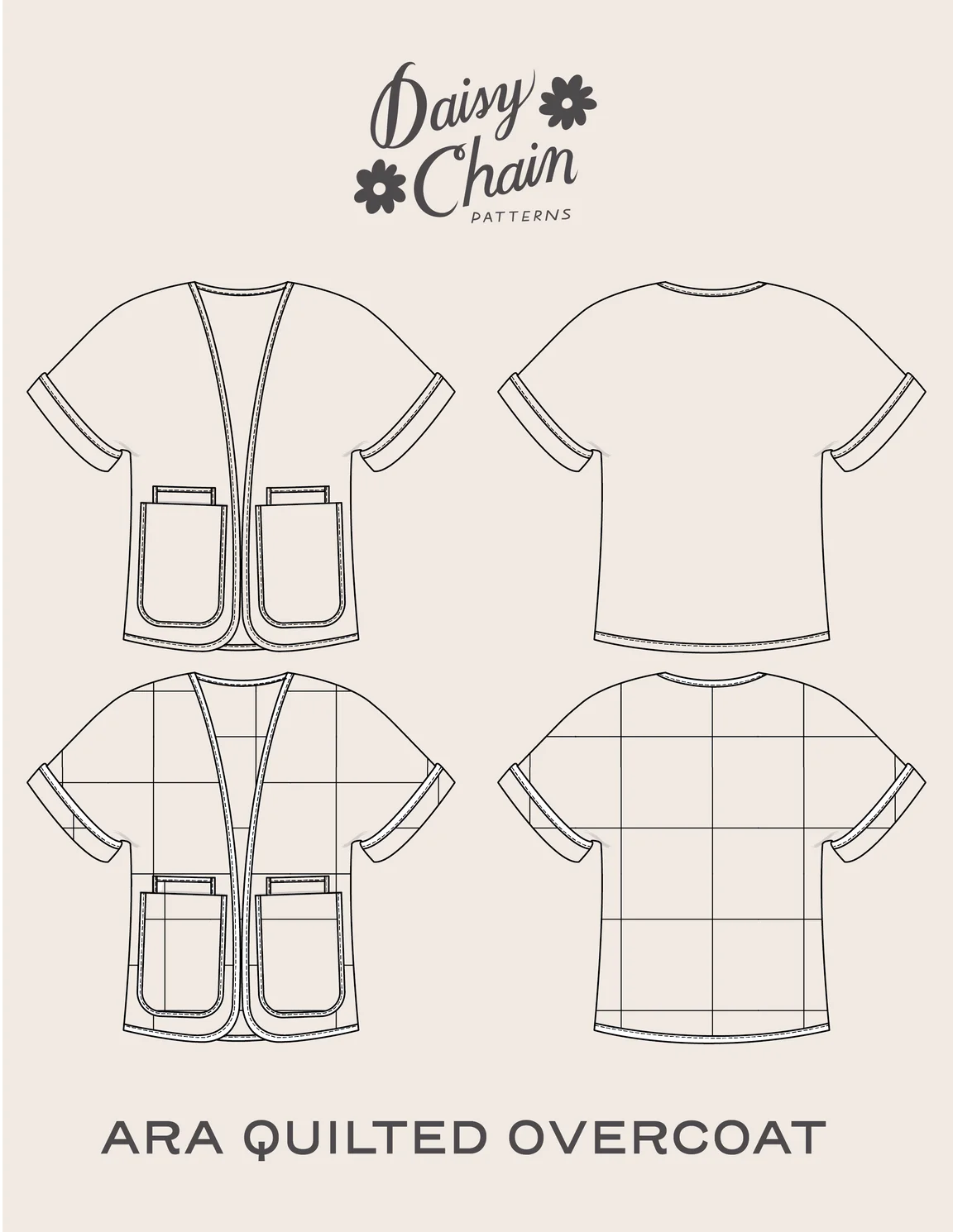 Daisy Chain Patterns Ara Quilted Overcoat