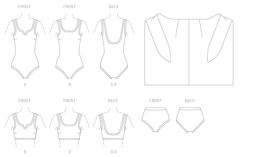 Butterick Swimsuits and Wrap B4526