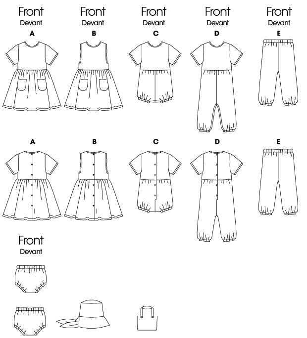Butterick Baby Outfits B5624