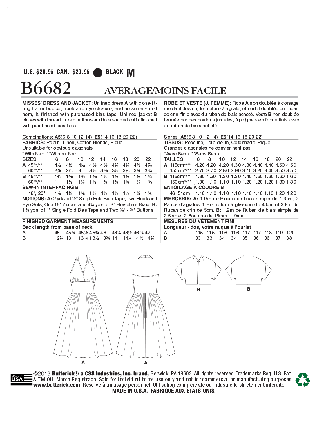 Butterick Vintage Dress and Jacket B6682