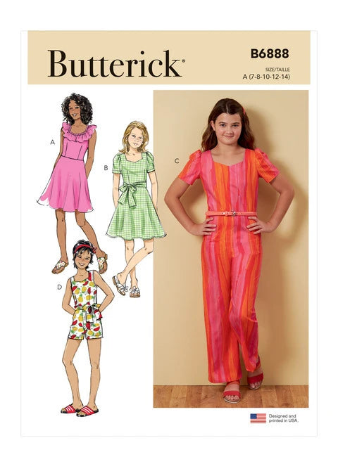 Butterick Dress, Jumpsuit, Romper B6888