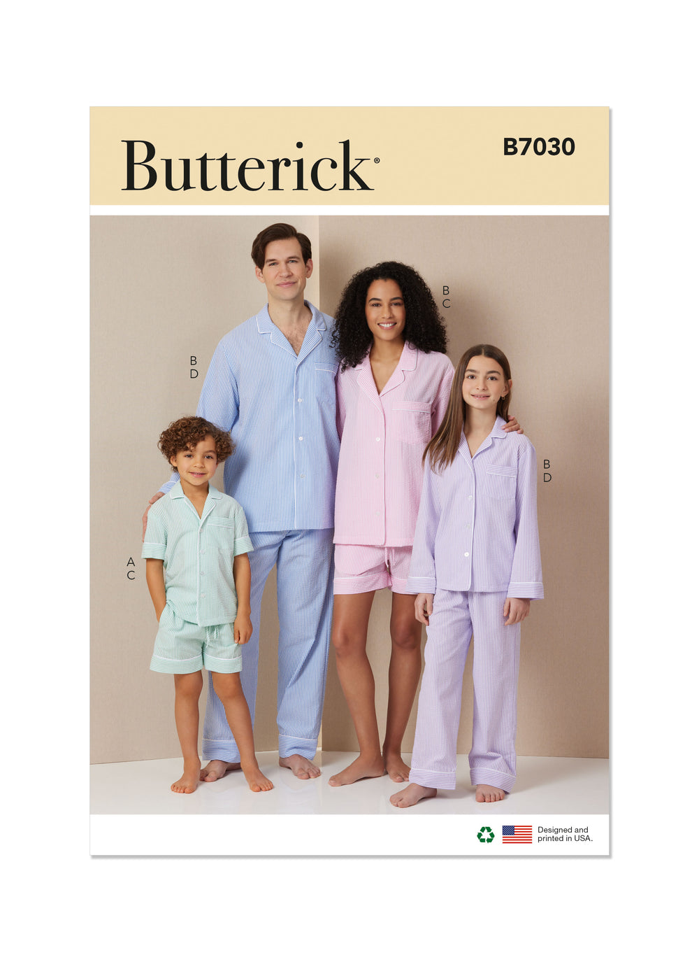 Butterick Kids and Adults Shirts, Shorts and Trousers B7030
