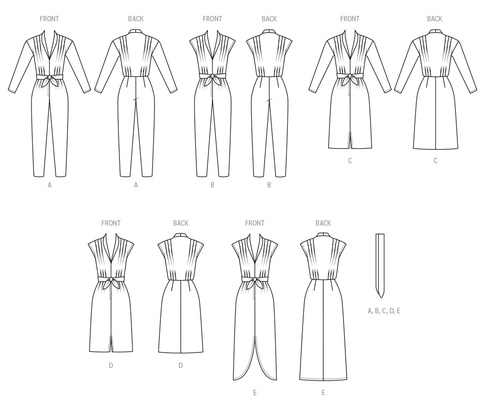 Butterick Jumpsuit, Dress and Sash B7036