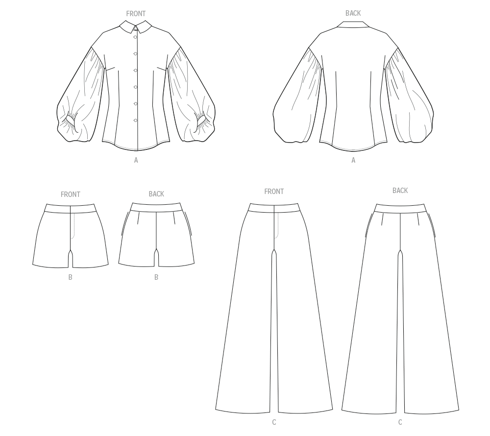 Butterick Top, Shorts and Trousers B7045