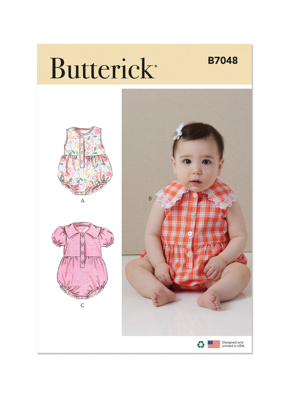 Butterick Babies' Rompers B7048