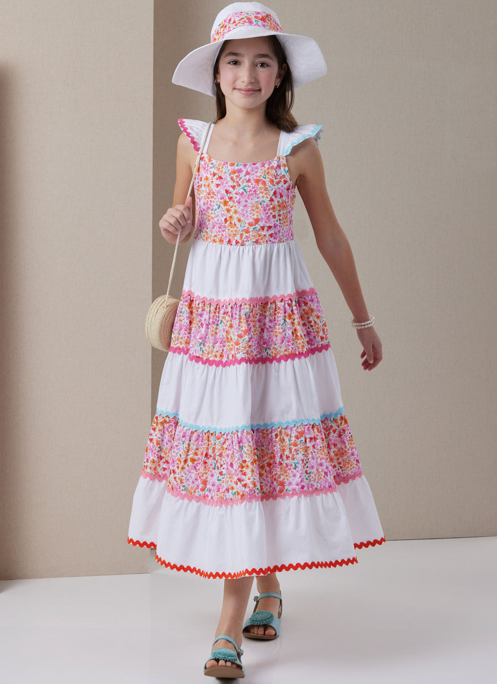 Butterick Girls' Dress and Hat B7051