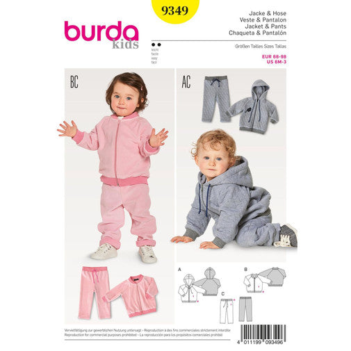 Burda Baby Child Jogging Suit 9349 The Fold Line