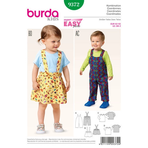 Burda Baby Top, Trousers and Skirt 9372