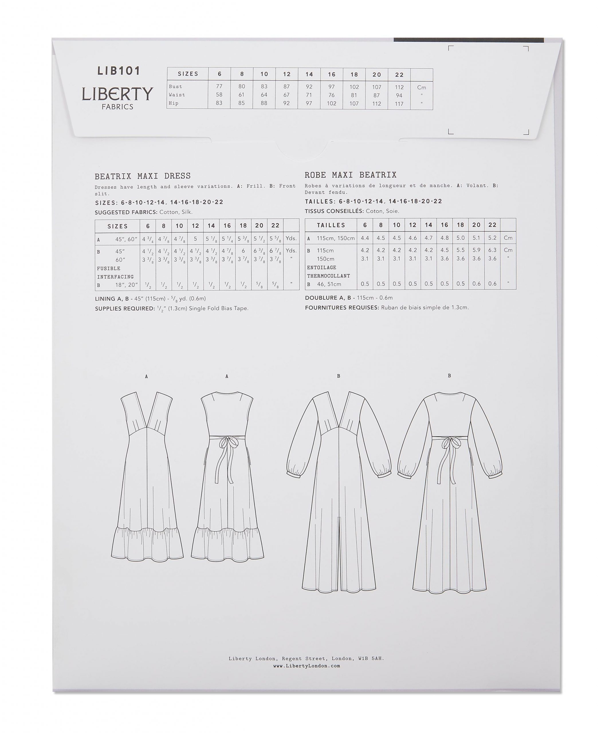 Liberty Sewing Patterns Beatrix Maxi Dress