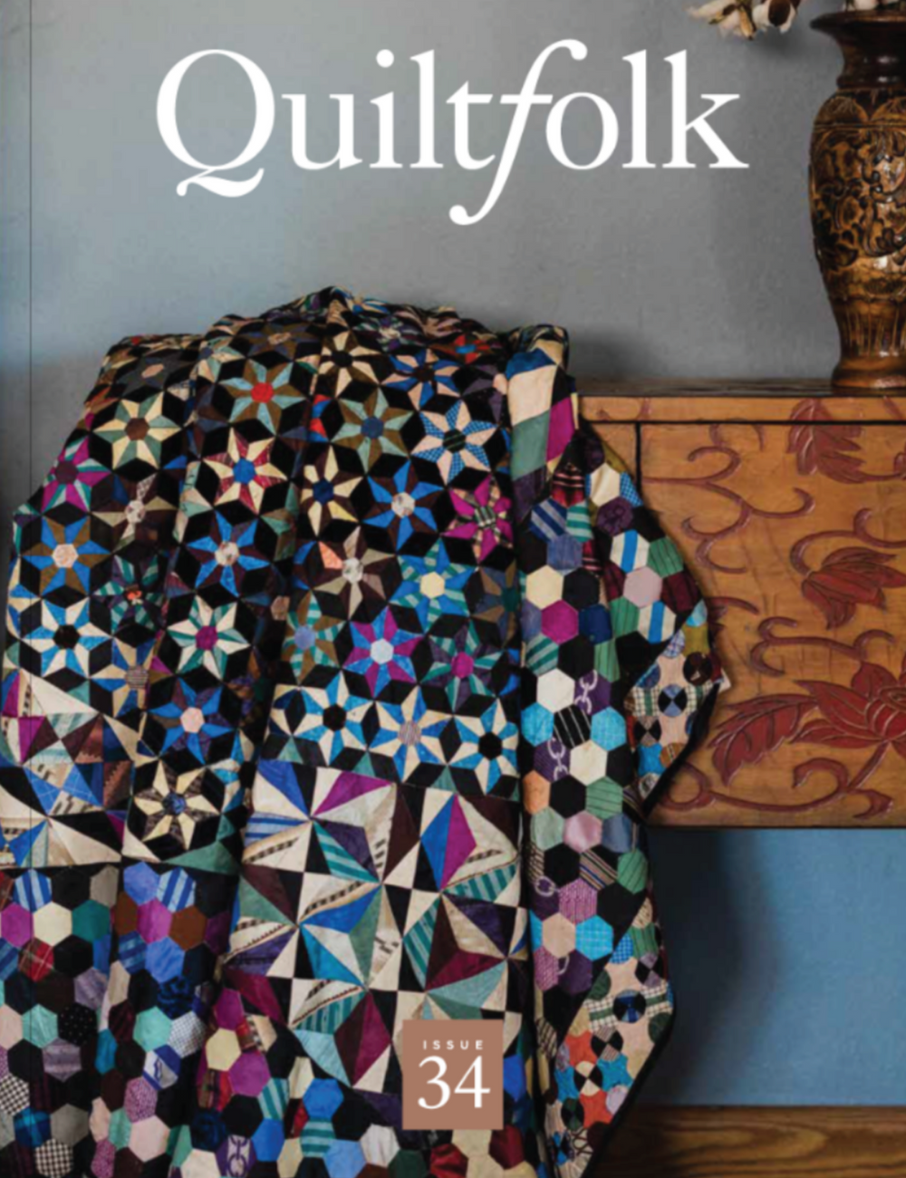 Issue 34 (Arkansas) of Quiltfolk magazine on The Fold Line. Whether you’re looking for traditional, modern, antique or art quilts, this beautiful magazine has it all.