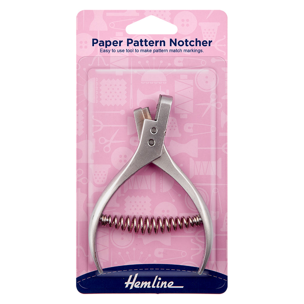 The Paper Pattern Notcher from Hemline on The Fold Line. It has a sprung handle for ease of use and makes 7 mm deep rectangular cuts.