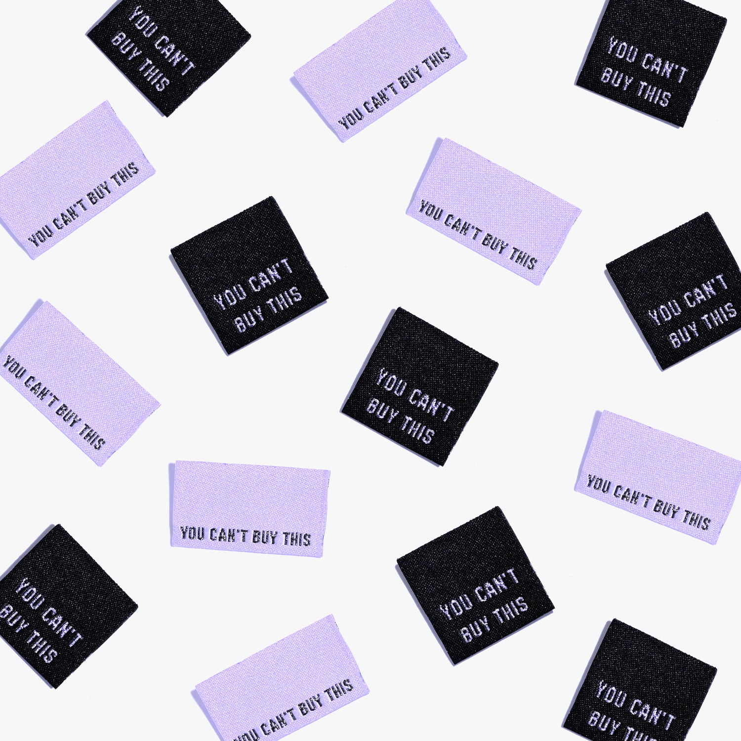 'You Can't Buy This (Metallic)' woven labels from Kylie & The Machine on The Fold Line. The pack includes 6 woven labels ready to be sewn into your handmade clothes.