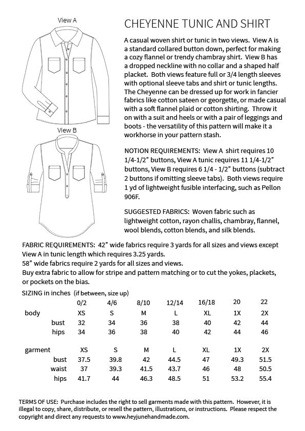 Hey June Handmade Cheyenne Tunic and Shirt