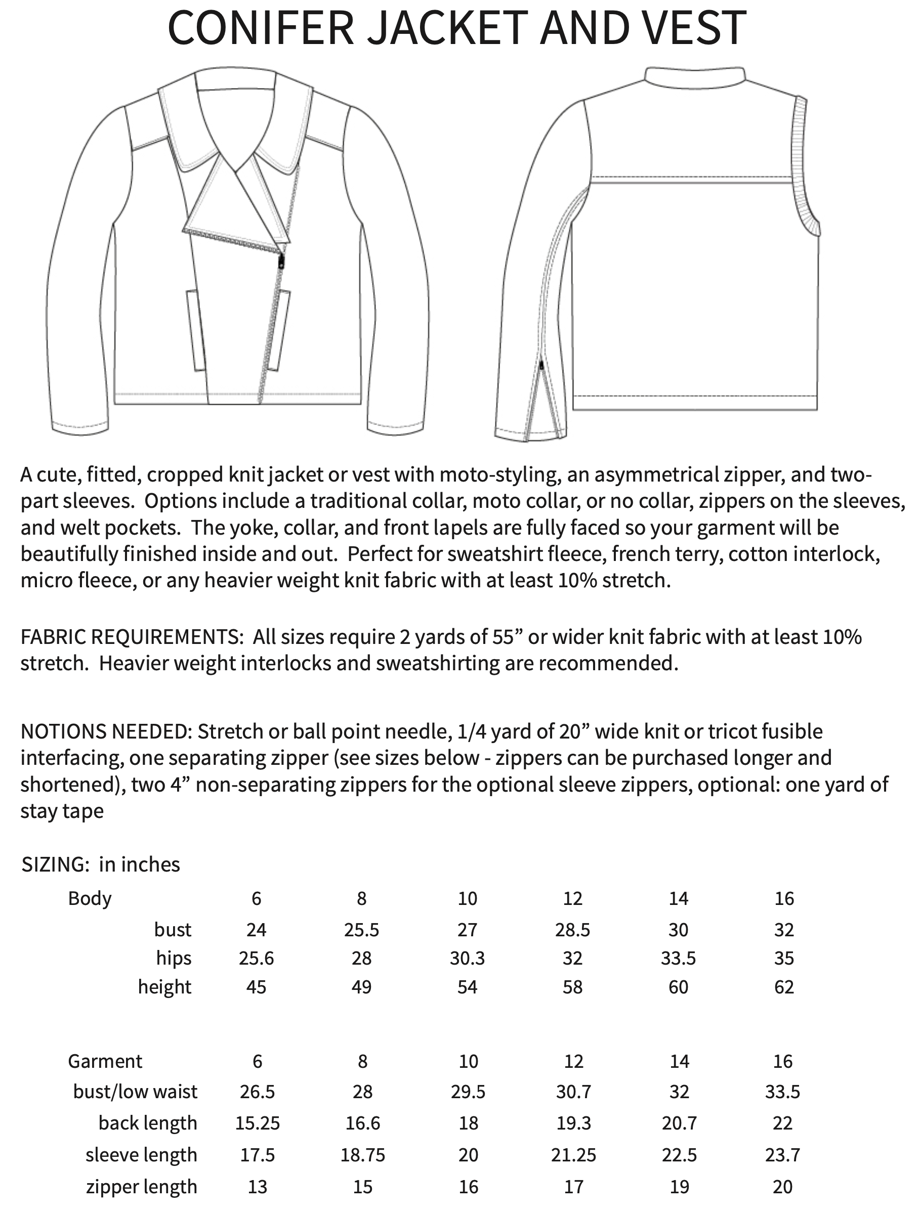 Hey June Handmade Child/Teen Conifer Jacket & Vest