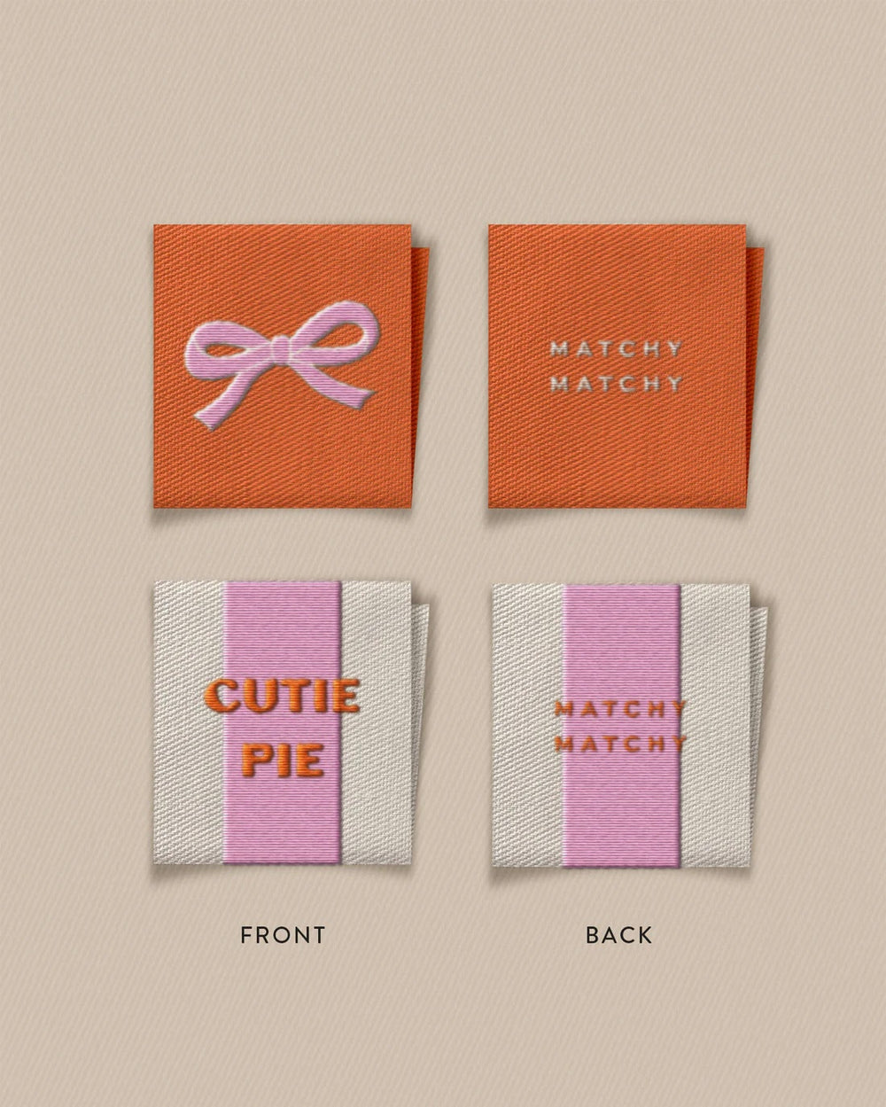 Matchy Matchy 'Cutie Pie Bow Square' Labels