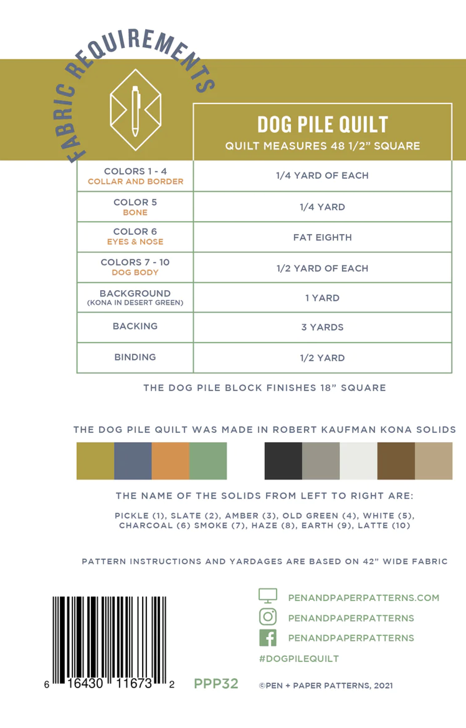 Pen and Paper Patterns Dog Pile Quilt