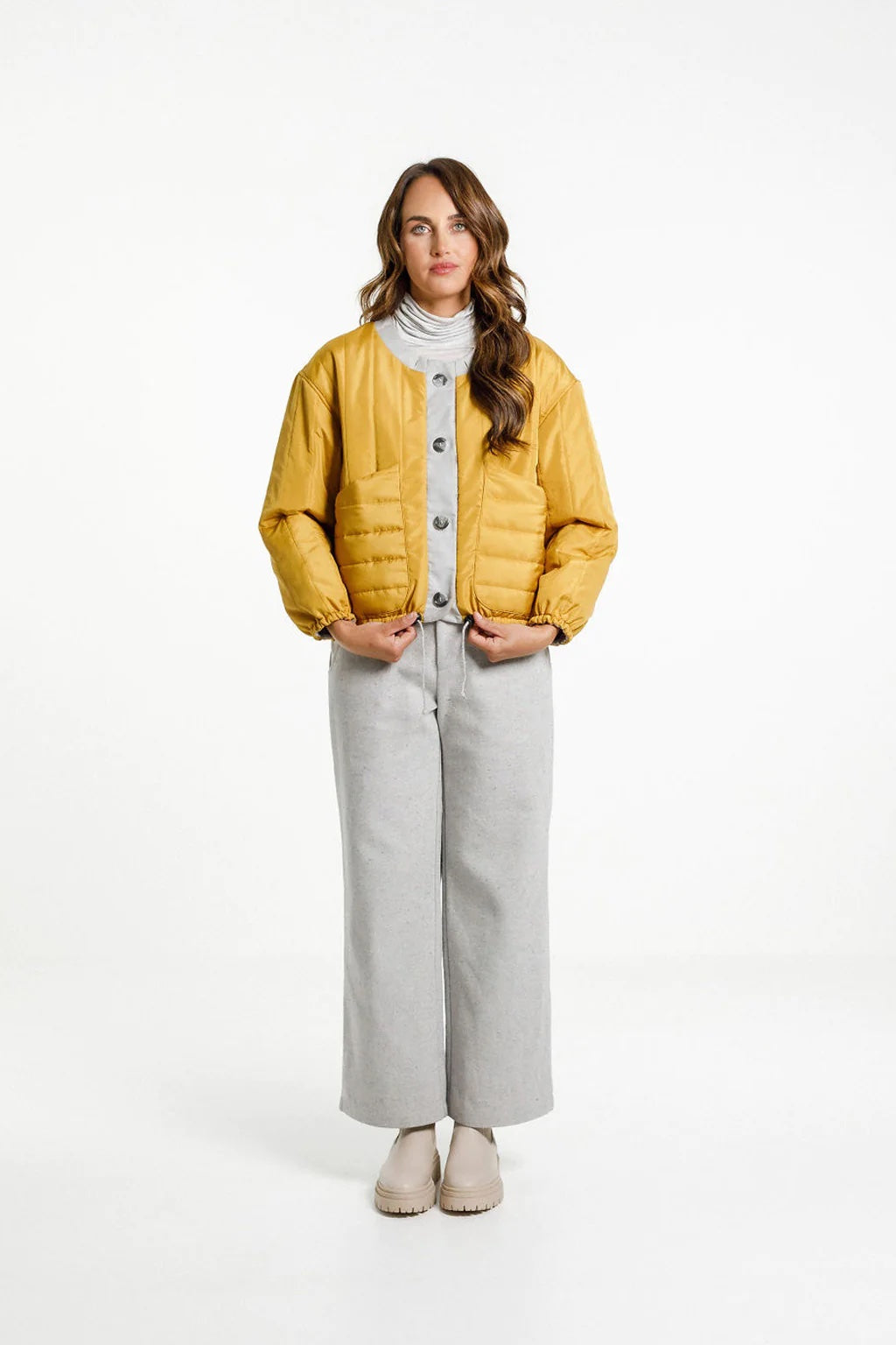 Fold Over Collar Plain Teddy Outerwear Fold Over Collar Plain Teddy Outerwear
