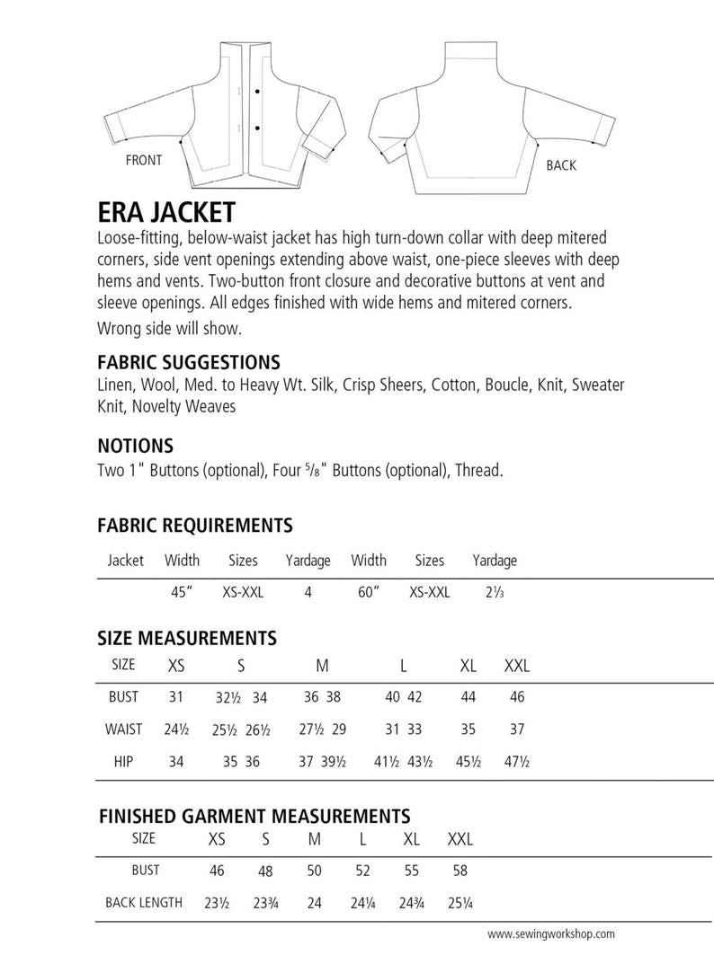 The Sewing Workshop Era Jacket