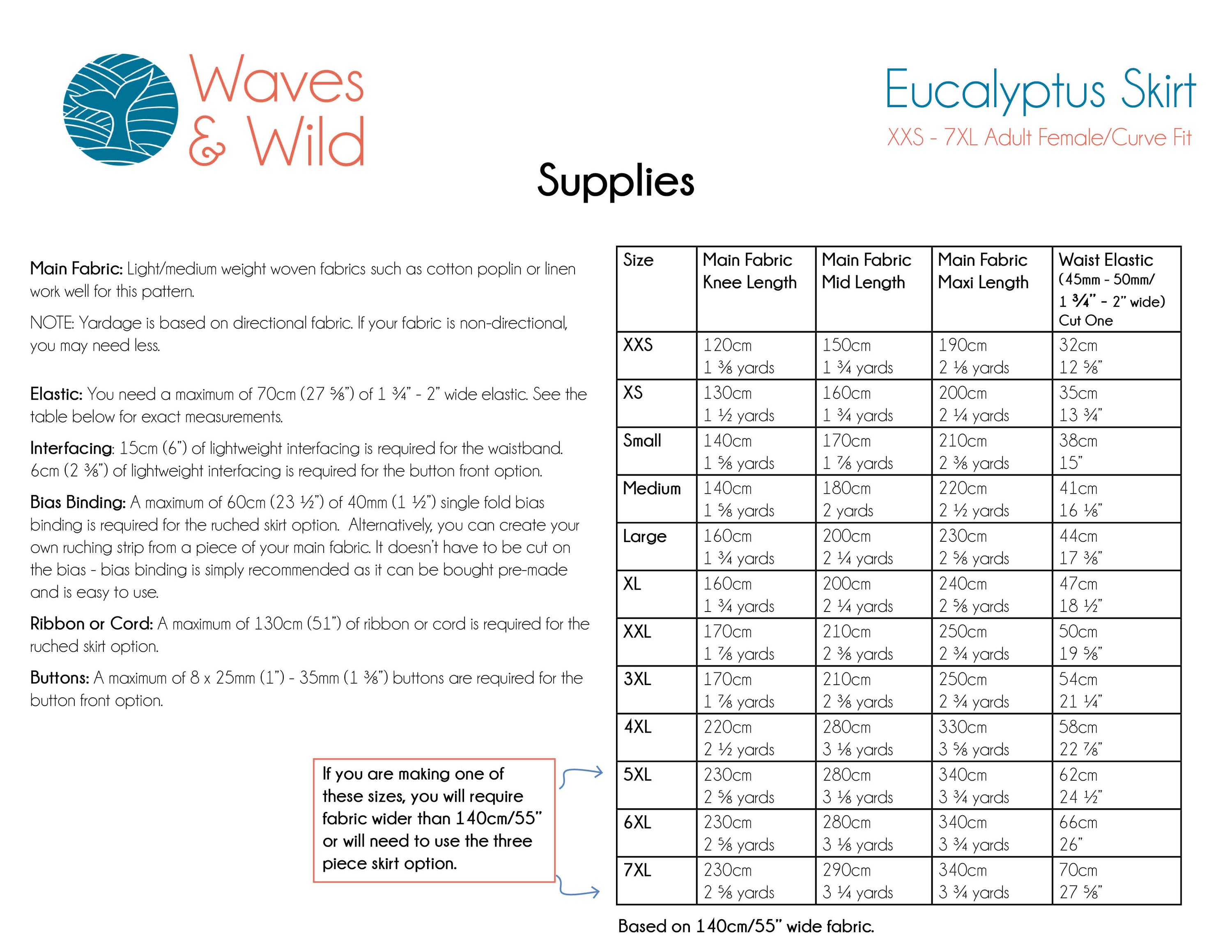 Waves & Wild Eucalyptus Skirt