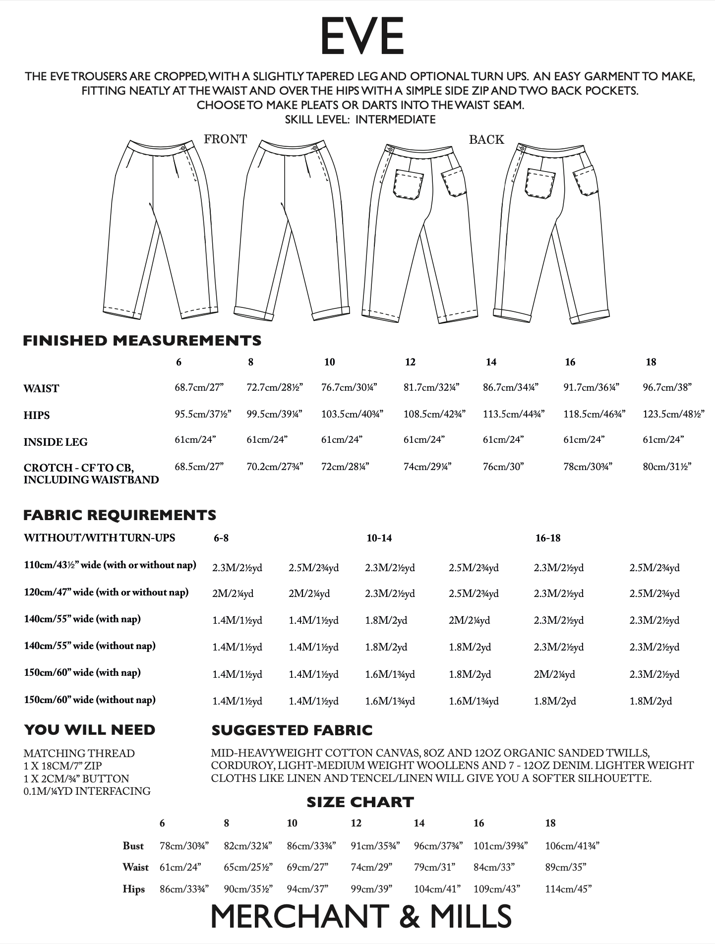 Merchant & Mills Eve Trousers