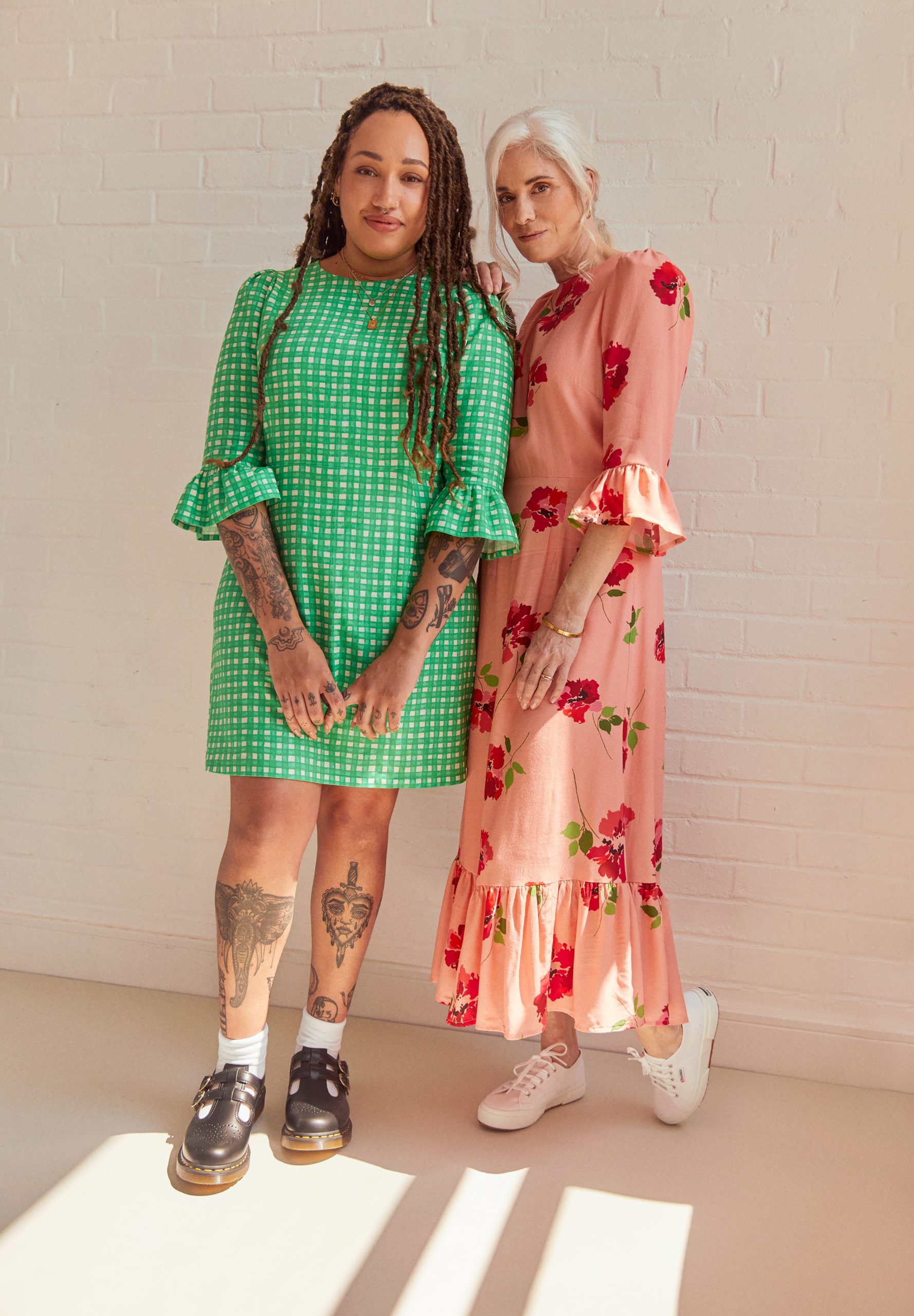 mame SilkCotton I‐Line Dress Mame Kurogouchi】 Back Satin Crepe Georgette Embroidered