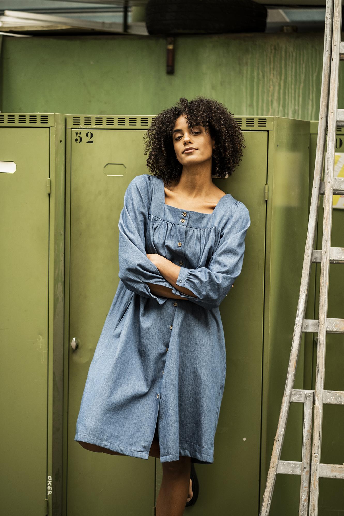denim dress sewing pattern Fibre Mood Danna Dress – The Fold Line