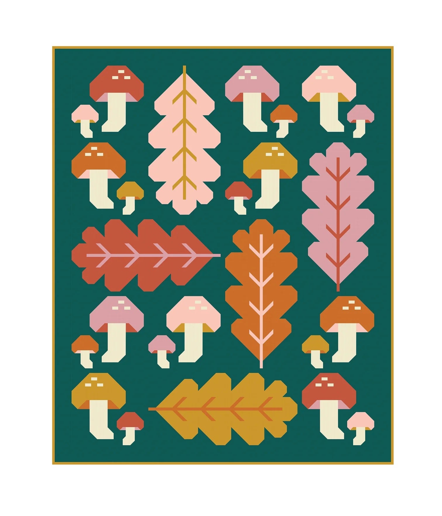 Pen and Paper Patterns Forest Fungi Quilt