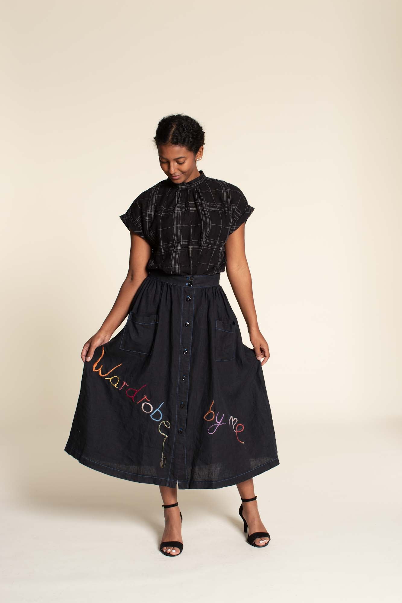 Wardrobe by Me Front Button Skirt