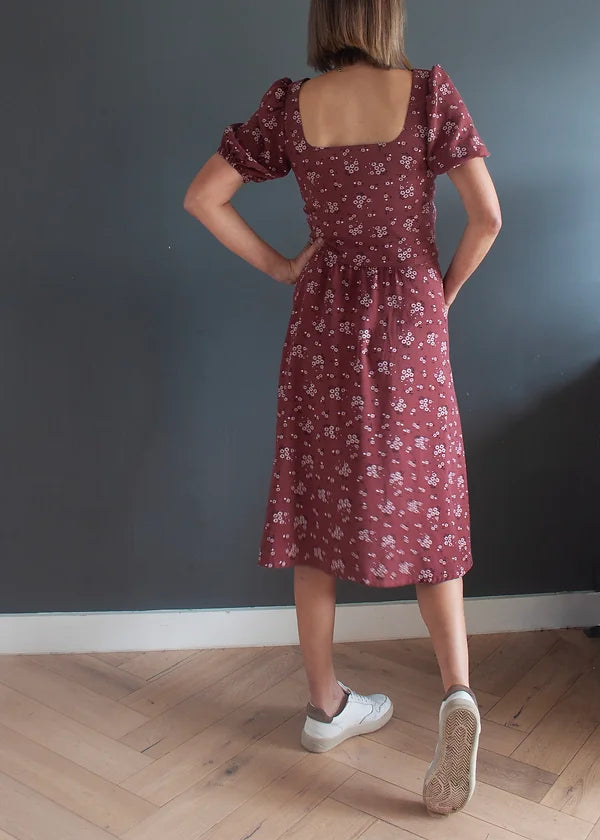 French Navy Goldenrod Dress