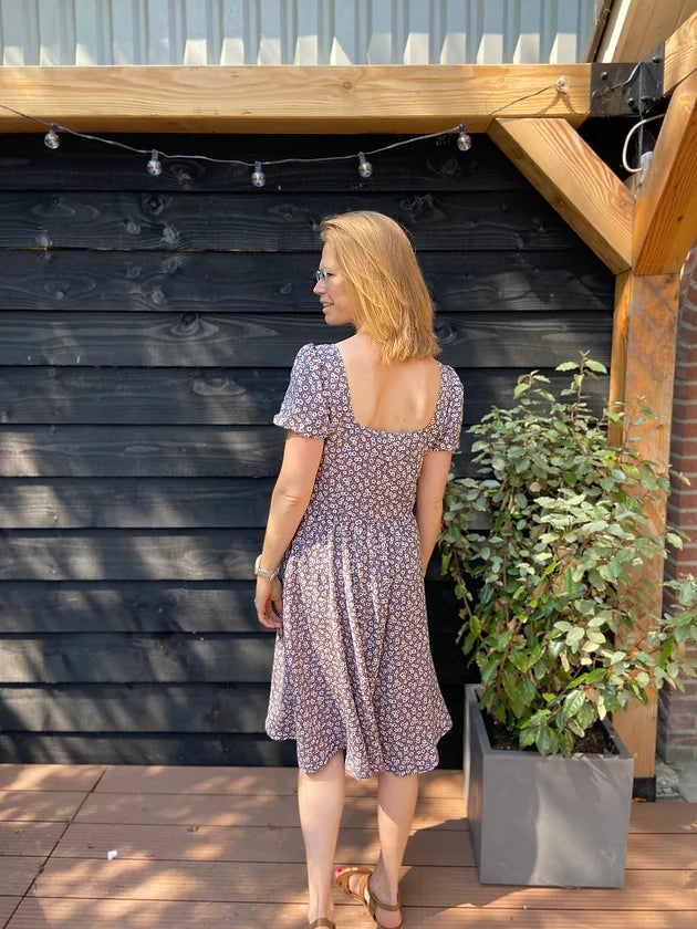 French Navy Goldenrod Dress