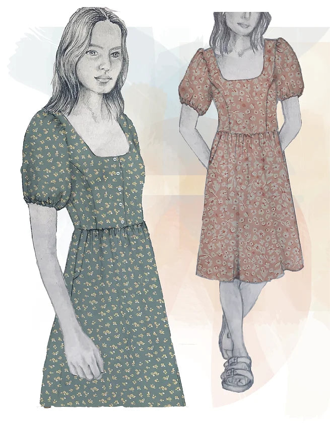 French Navy Goldenrod Dress