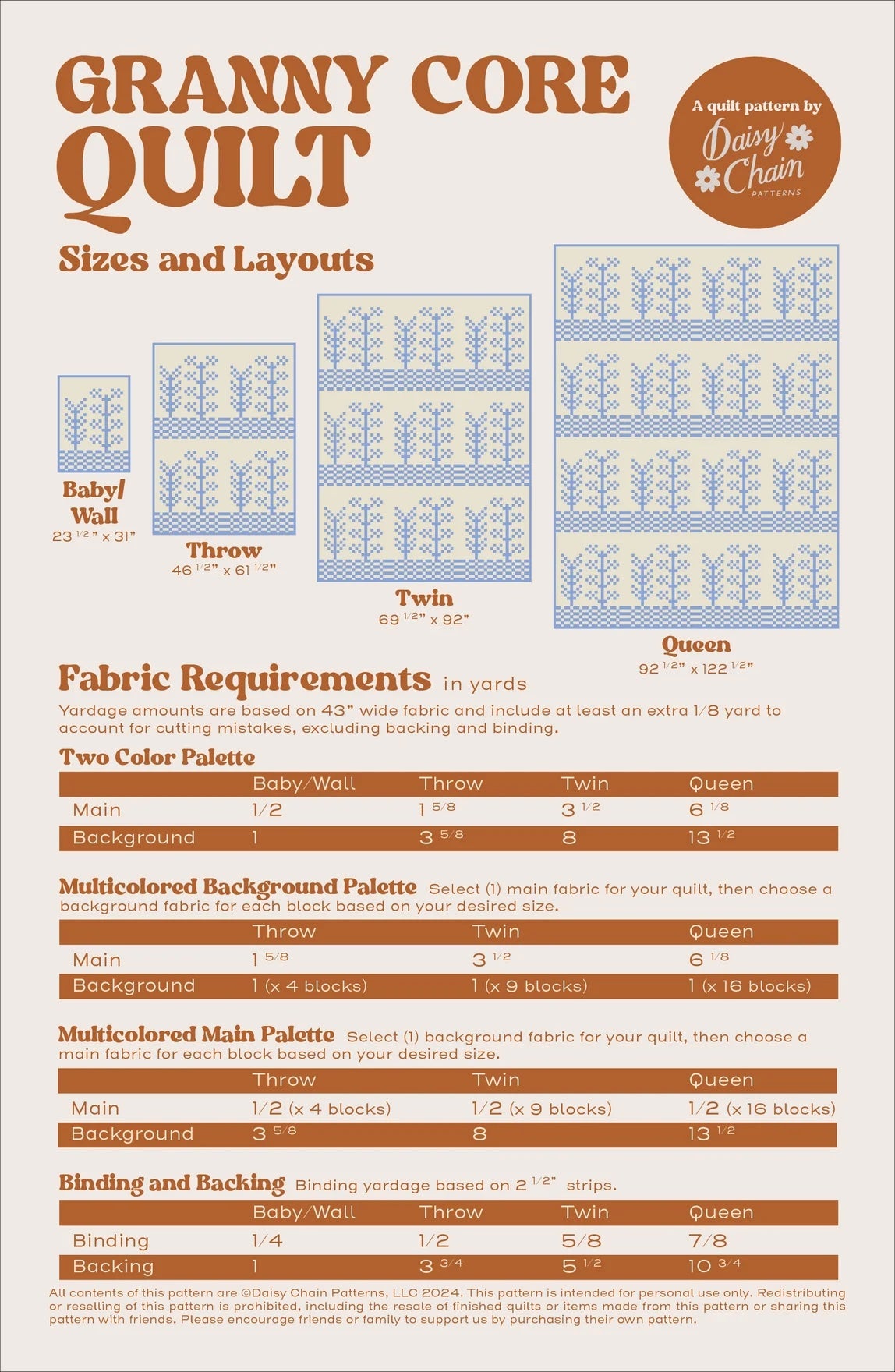 Daisy Chain Patterns Granny Core Quilt PDF