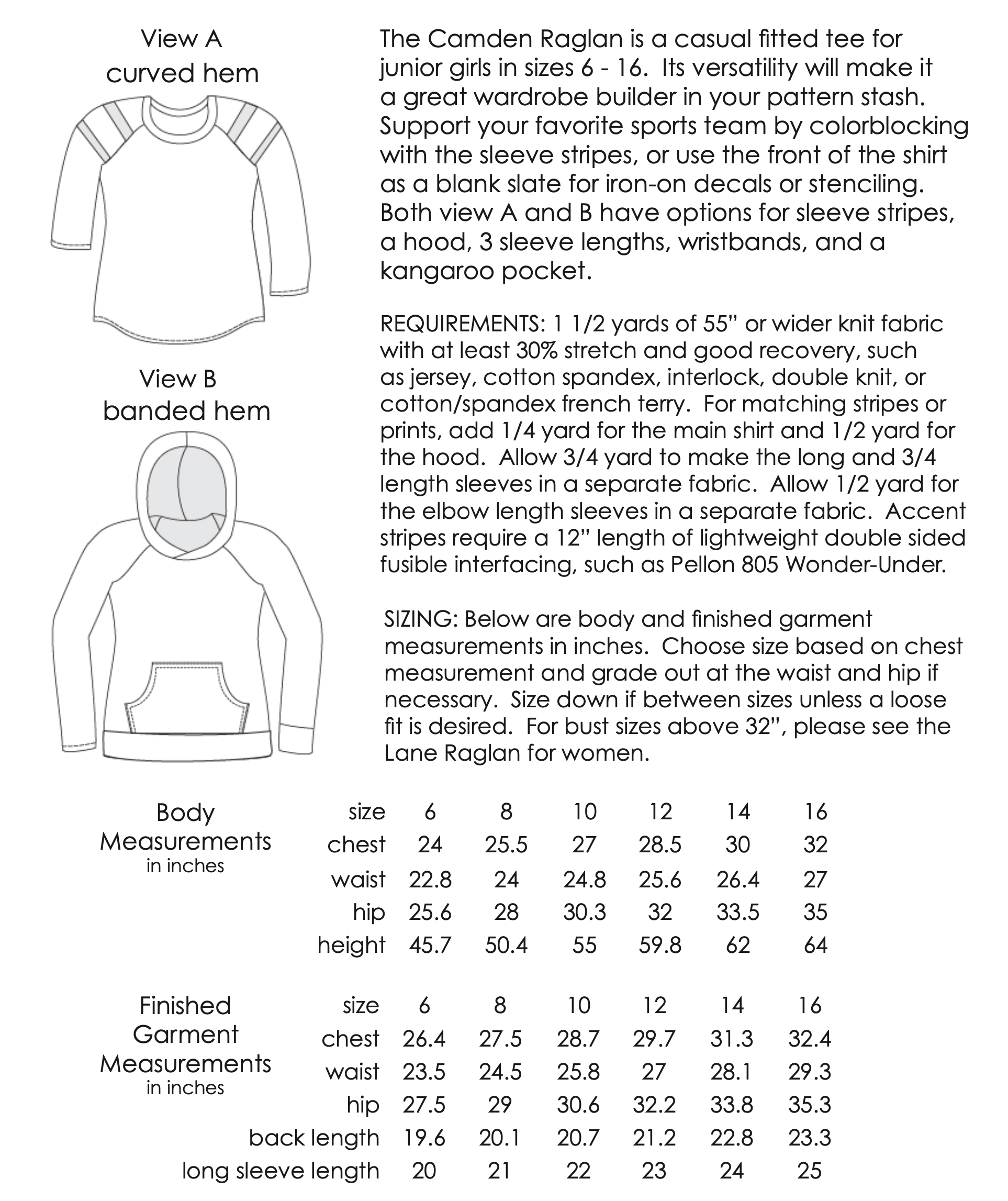 Hey June Handmade Child/Teen Camden Raglan Top