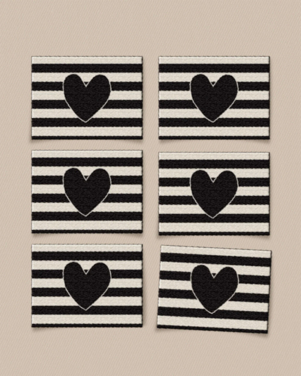 Matchy Matchy 'Black Heart Large' Labels