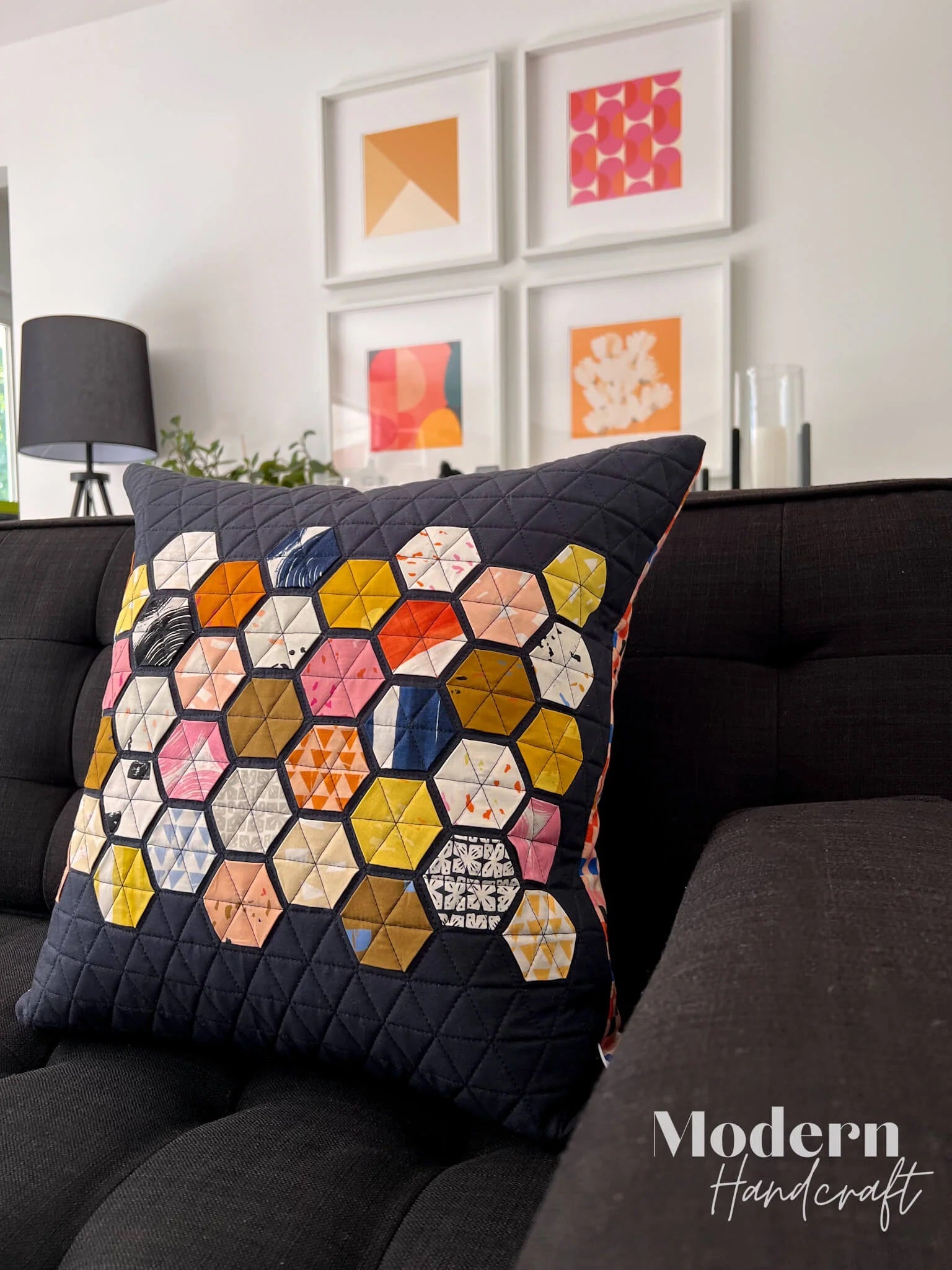 Modern Handcraft Hexie Pillow