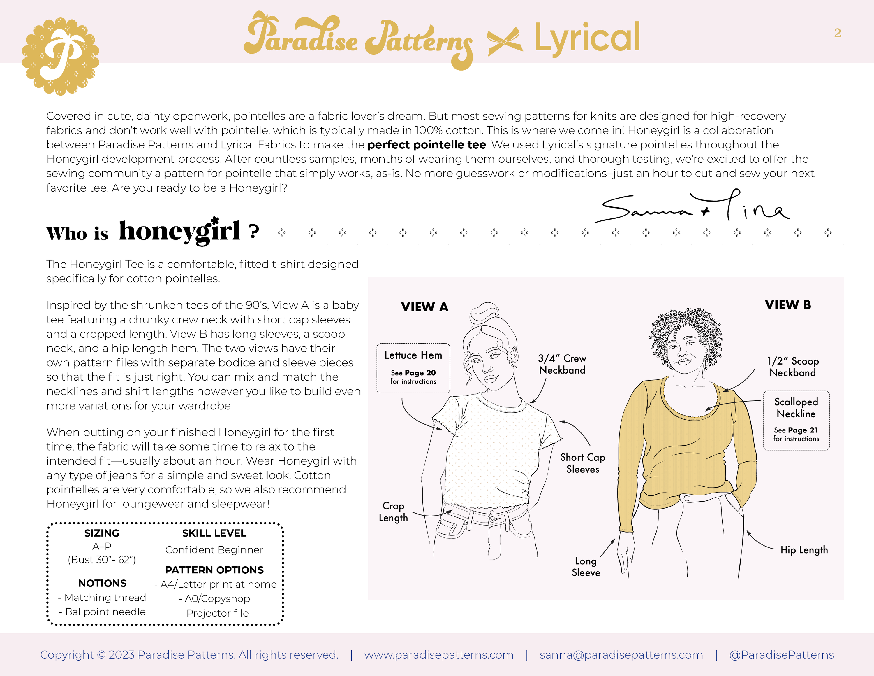 Paradise Patterns Honeygirl Tee