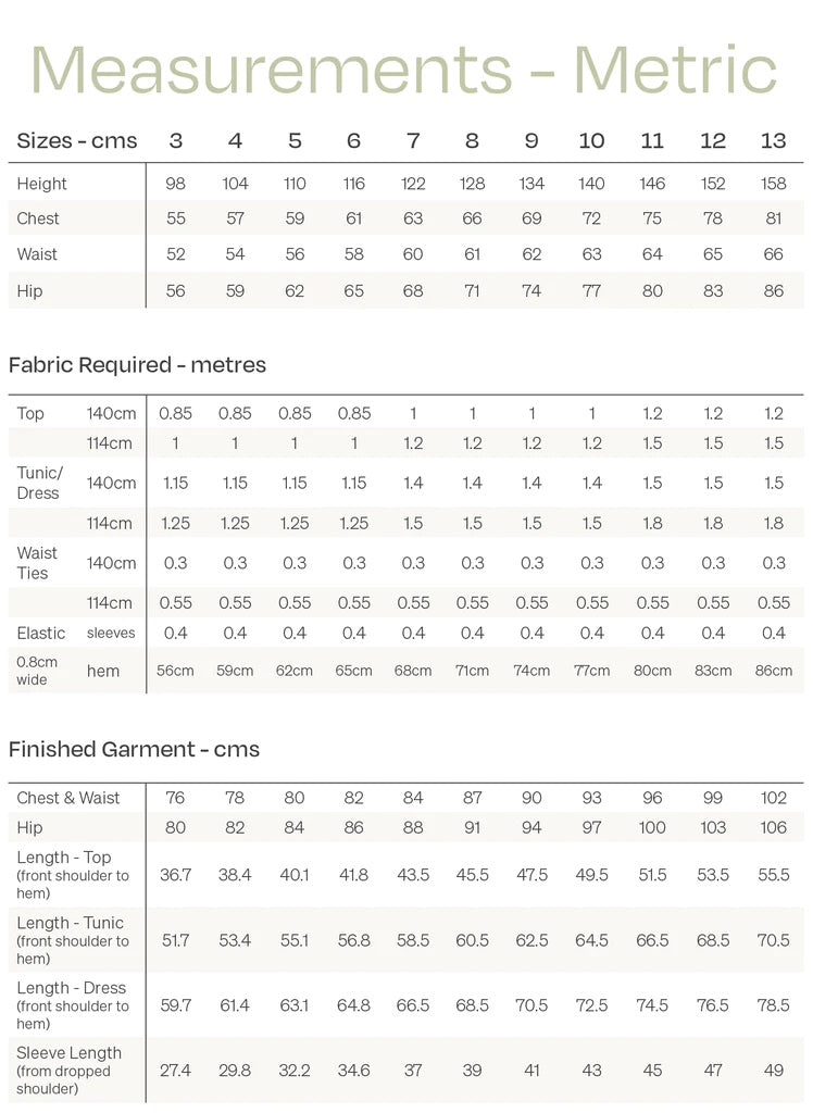 Papercut Patterns Child/Teen Array Top and Dress