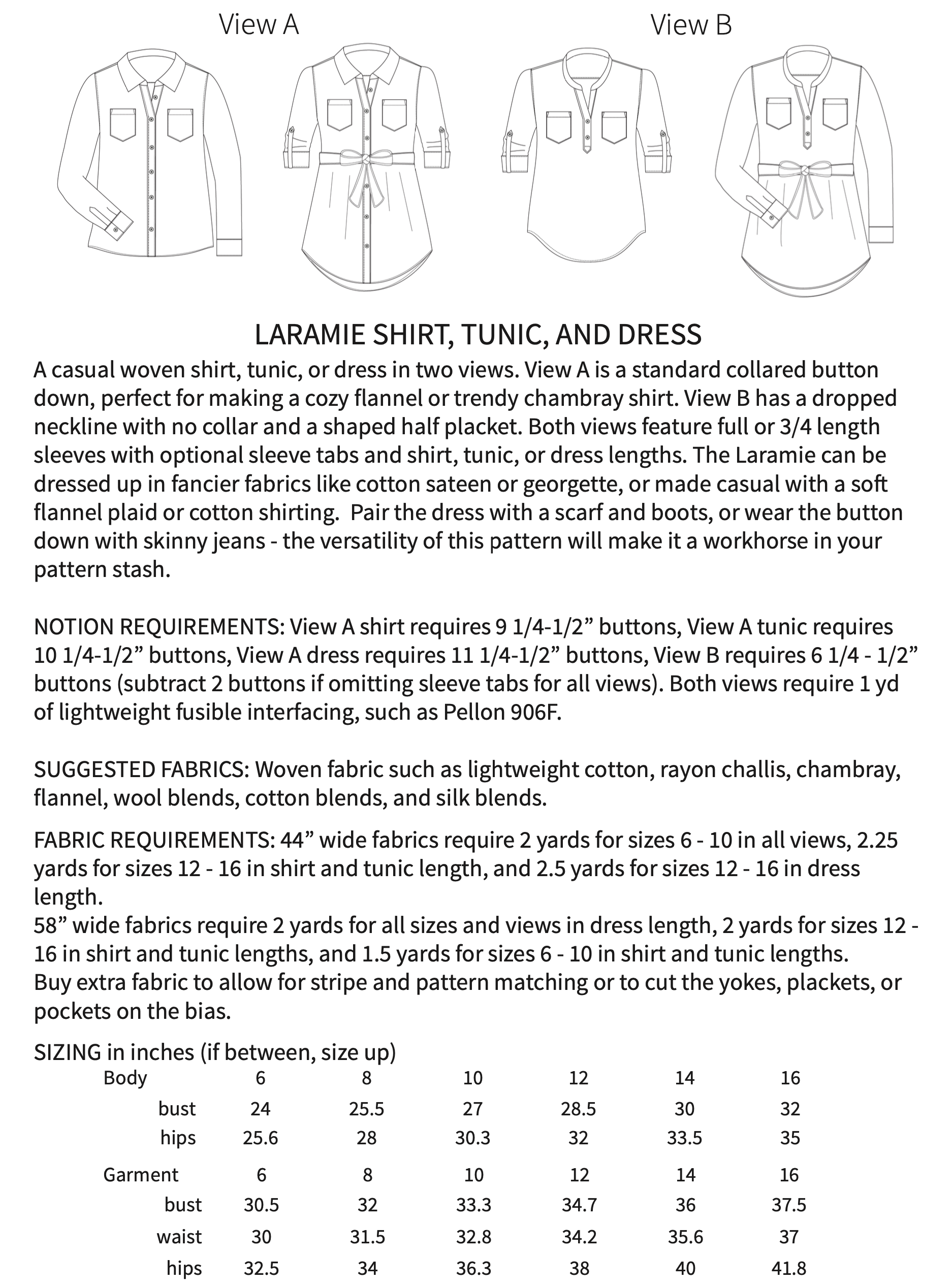 Hey June Handmade Child/Teen Laramie Shirt, Tunic & Dress