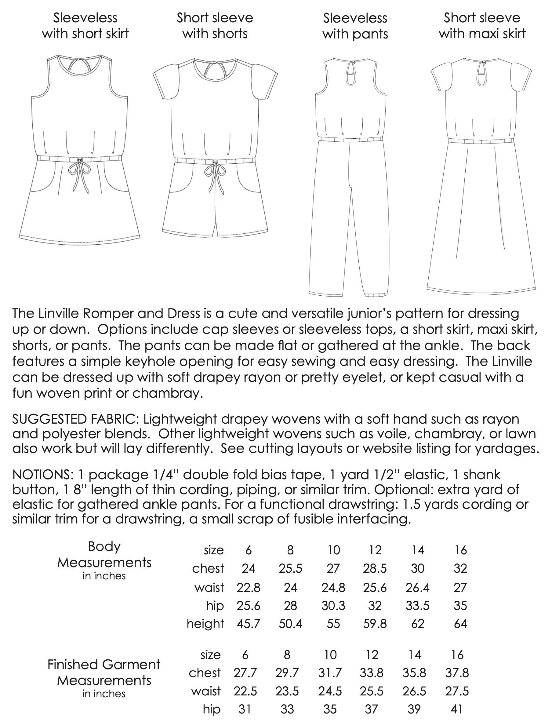 Hey June Handmade Child/Teen Linville Romper & Dress