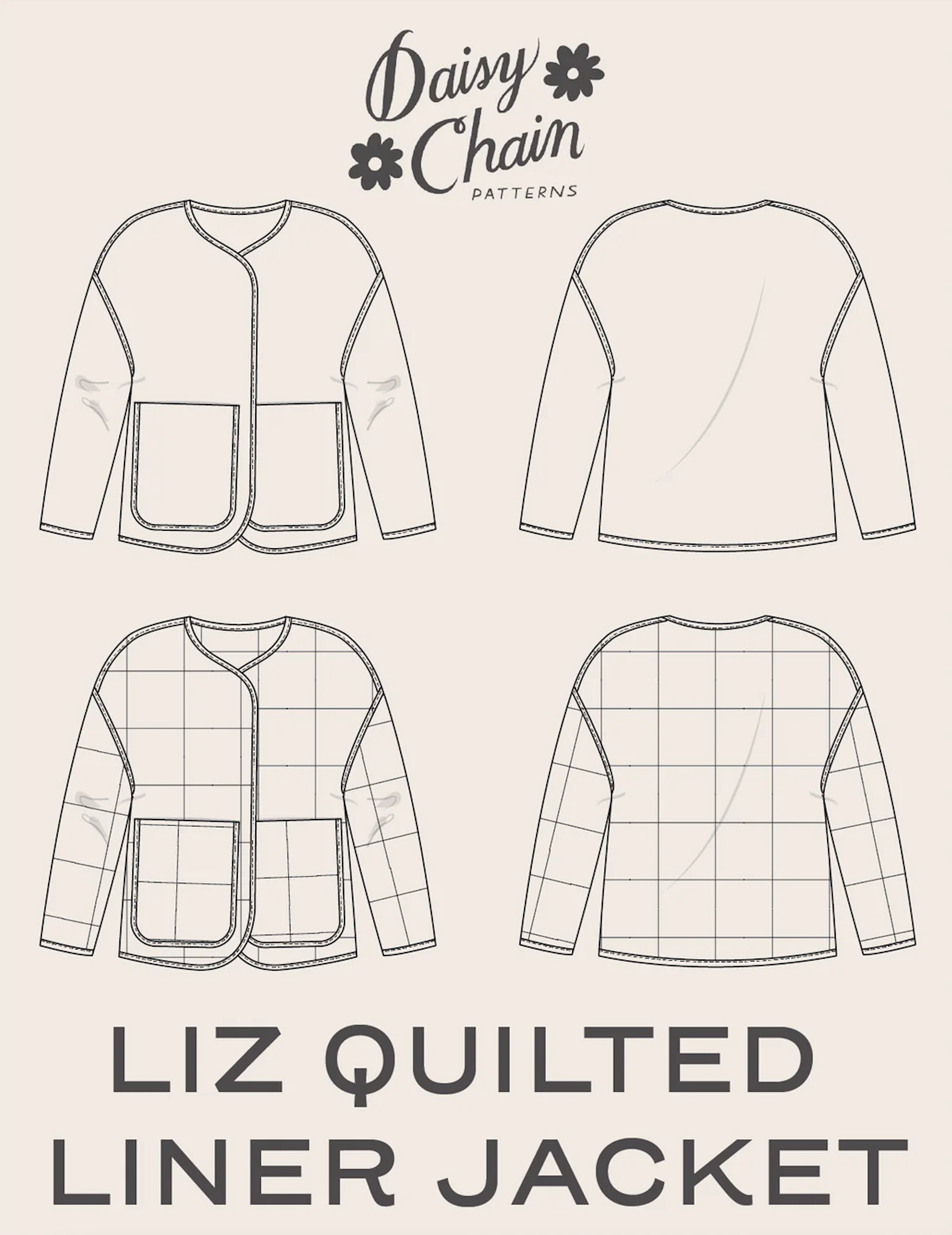 Daisy Chain Patterns Liz Quilted Liner Jacket
