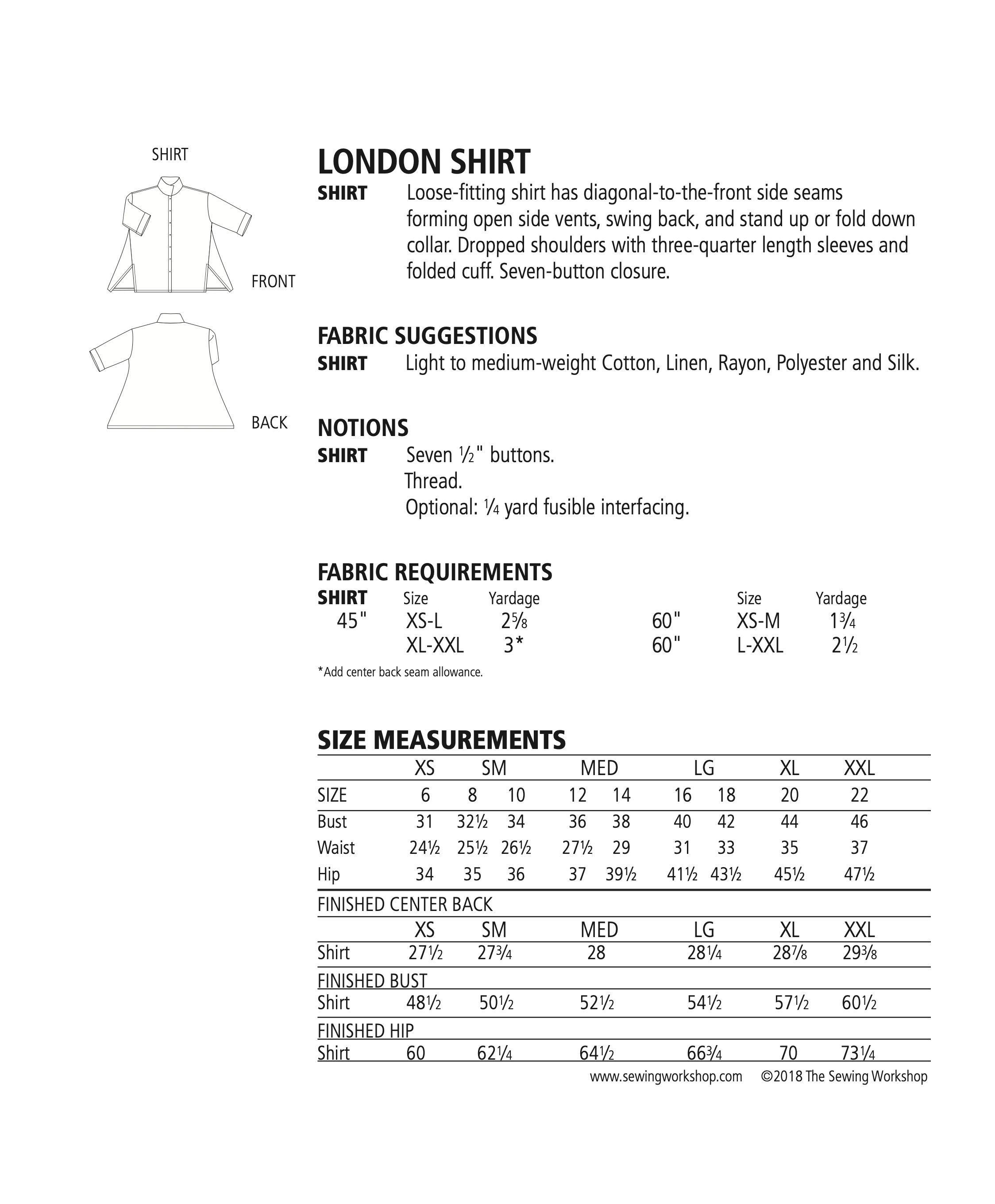 The Sewing Workshop London Shirt