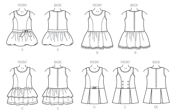 McCalls Children's Pinafore Dresses M7008